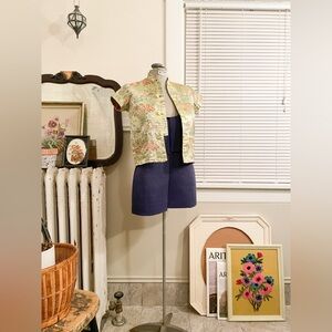 Traditional Asian Silk Blouse • Button Up • Pockets Embroidered